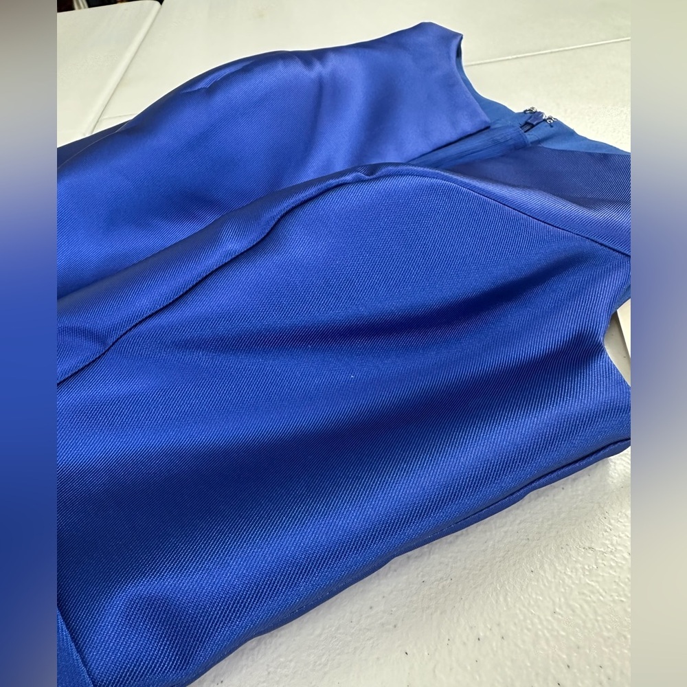 Fiesta Fashion Royal Blue Fit‑Flare Prom Homecoming Dress Floral Sweet 16 Small - Picture 8 of 16
